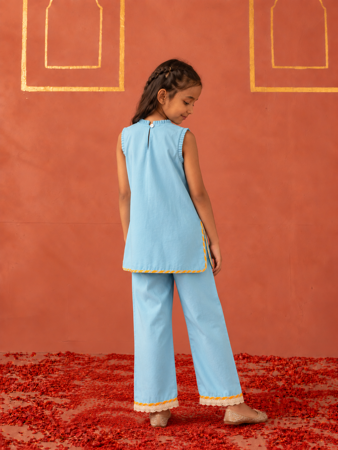 Blue Pataka Kurta and Pants