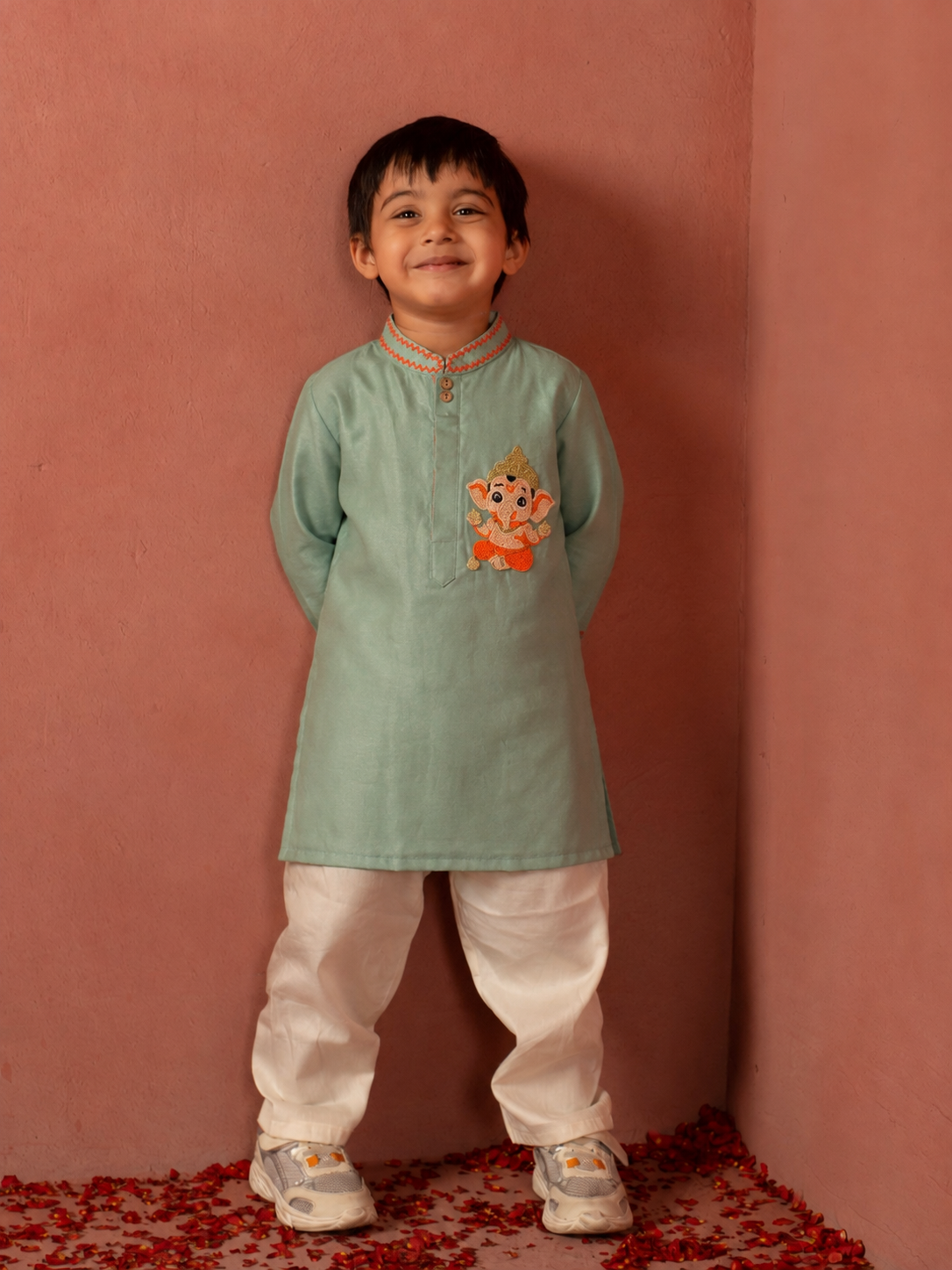Mint Ganpati Kurta Pj