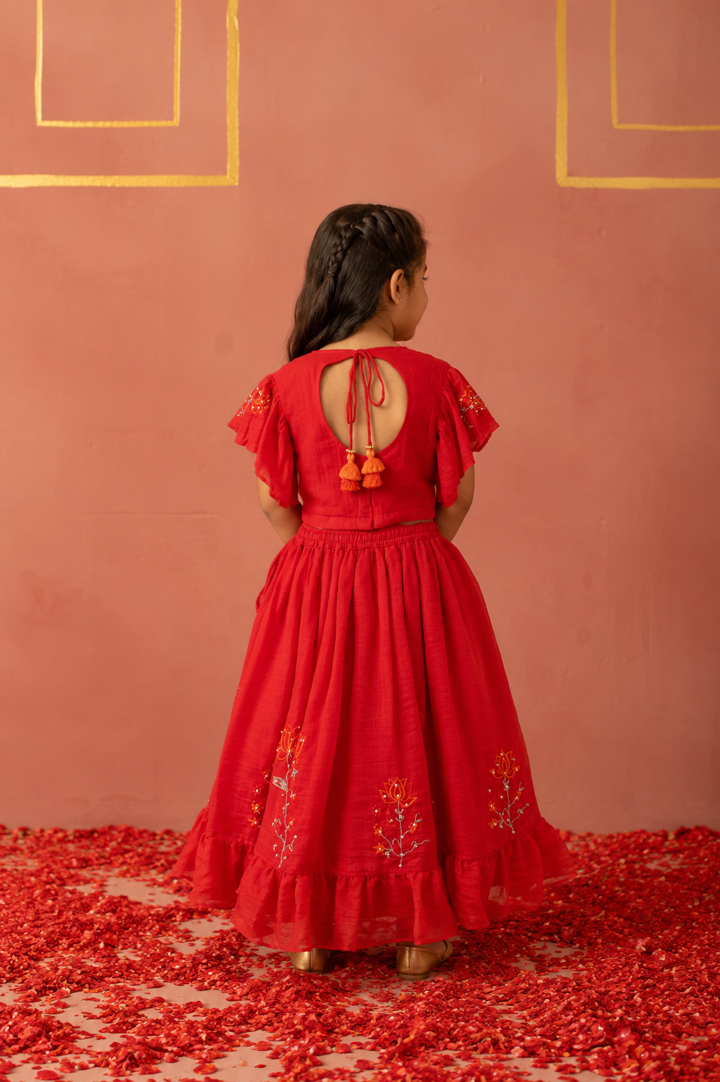 Red Lotus Lehenga