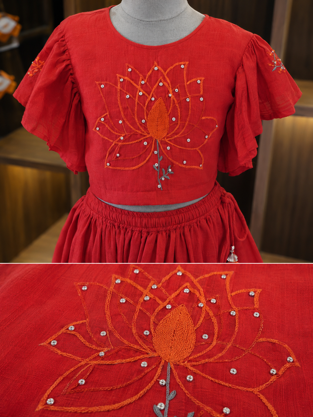 Red Lotus Lehenga
