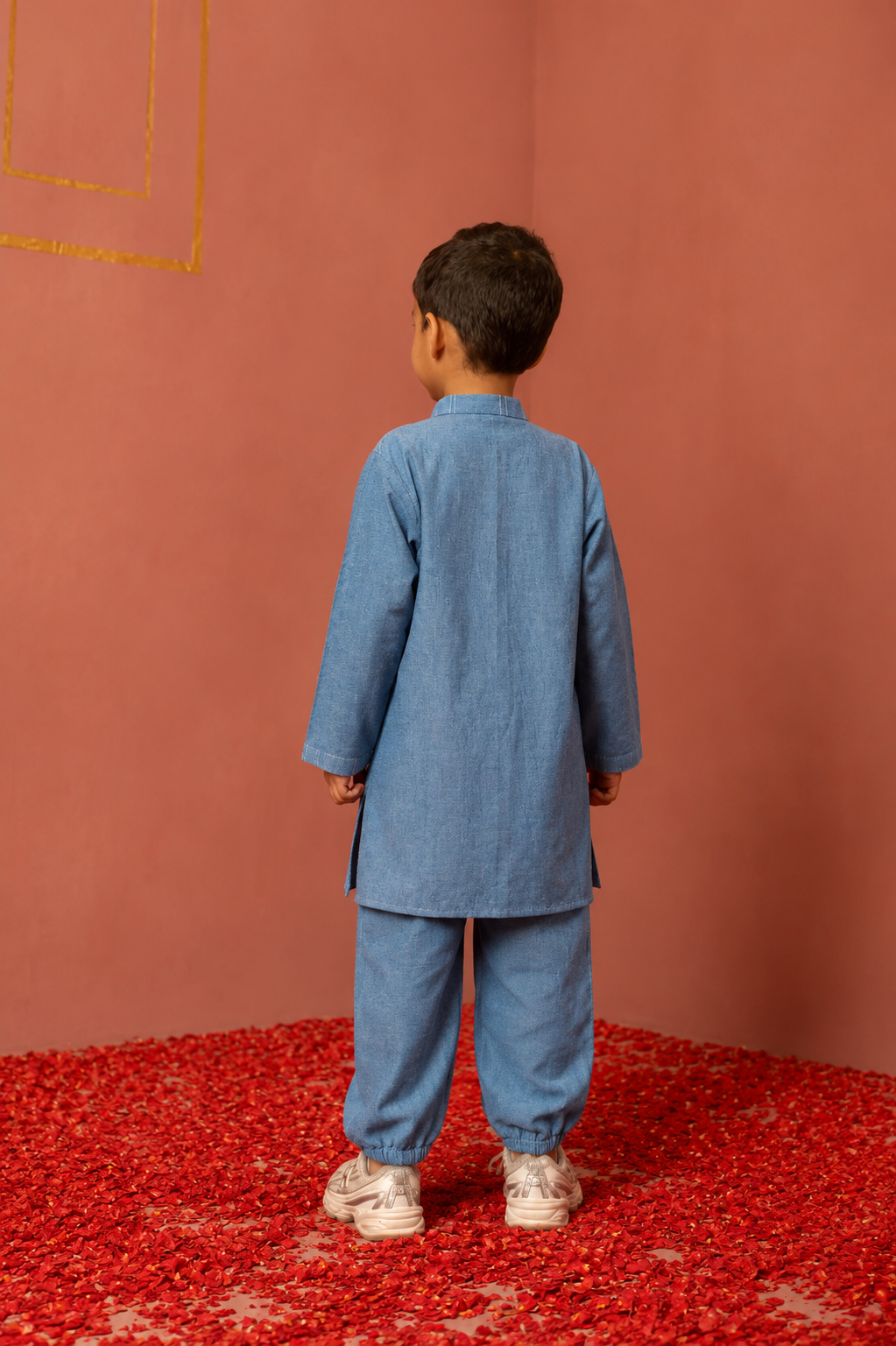 Denim Dinosaur Kurta Jogger’s Set