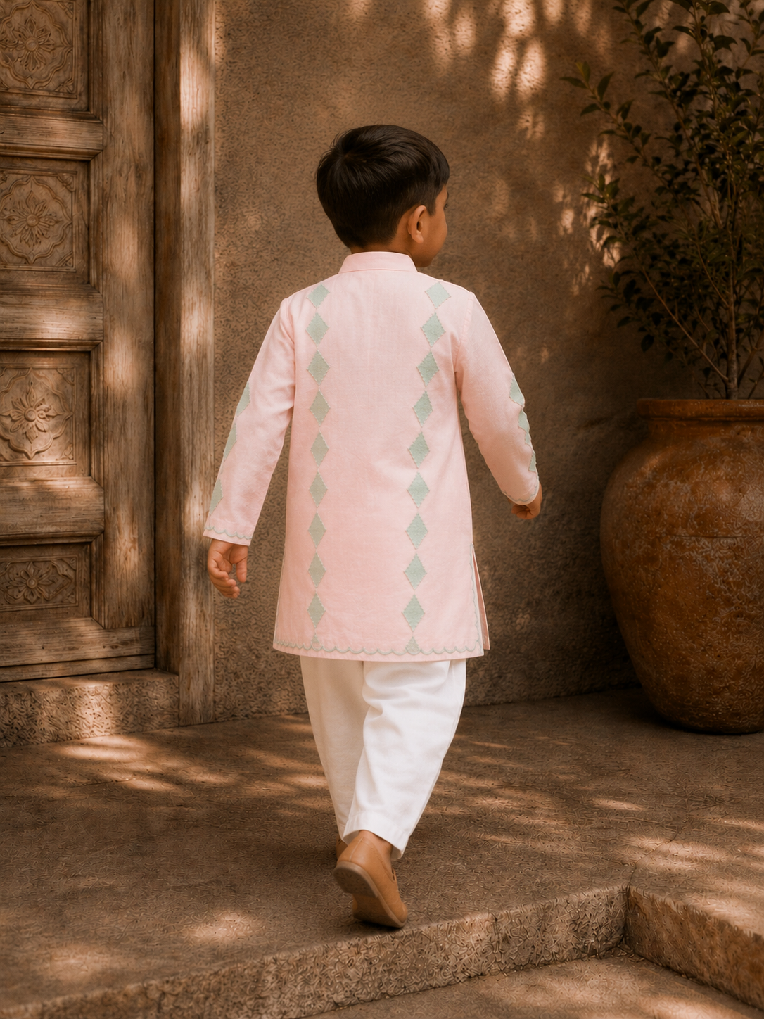 Pink Diamonds Thread Kurta Set