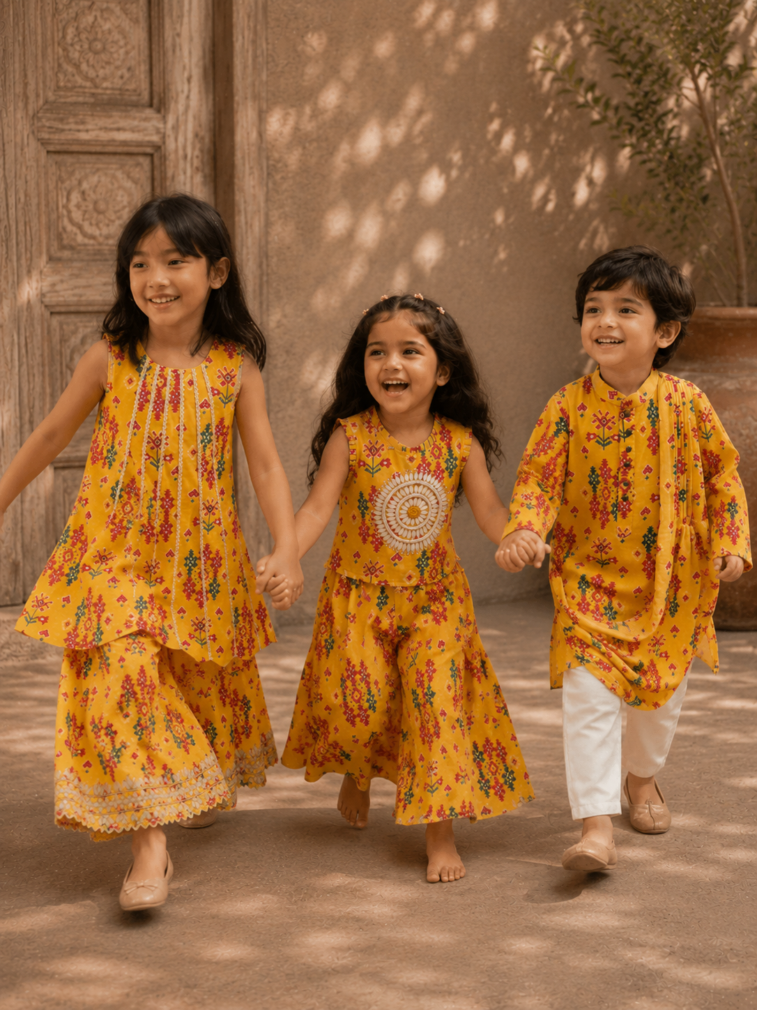 Yellow Patola Printed Top and Pants