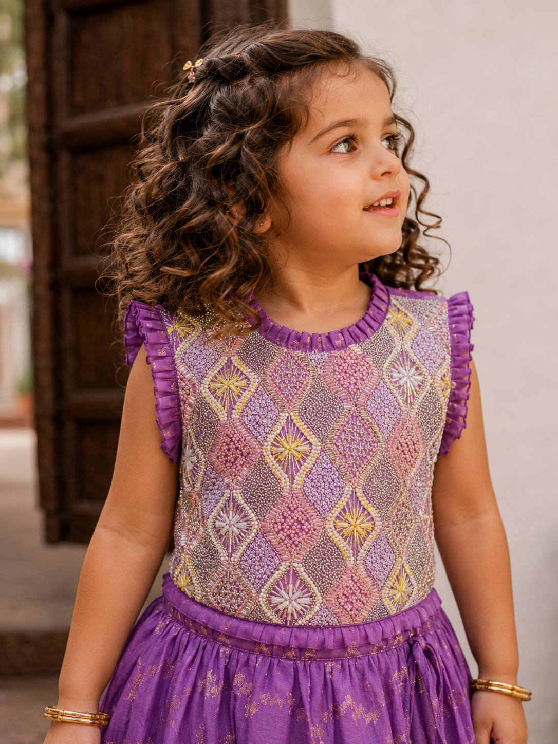 Lavender Halter lehenga