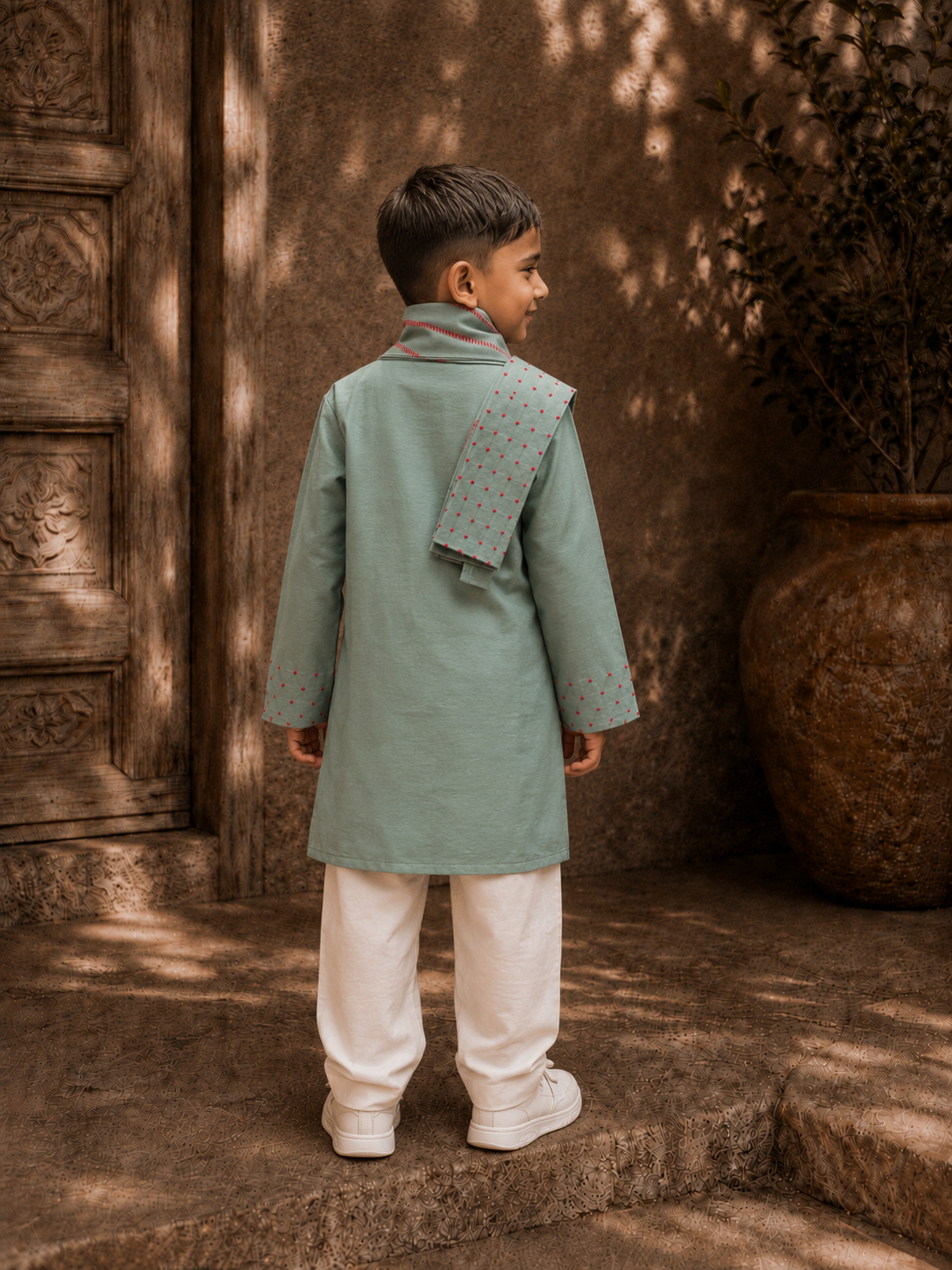 Drape Kurta Set Mint
