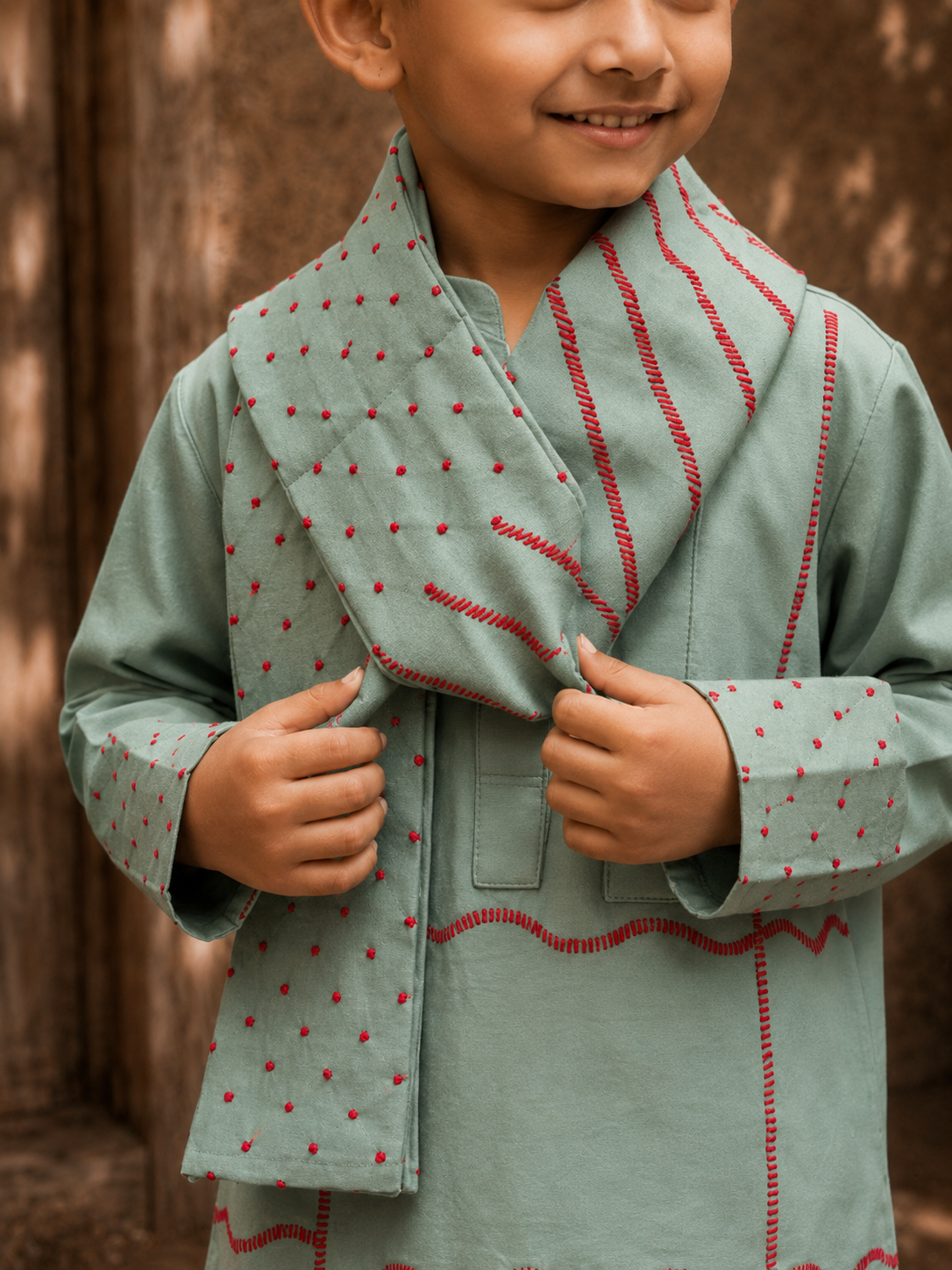 Drape Kurta Set Mint