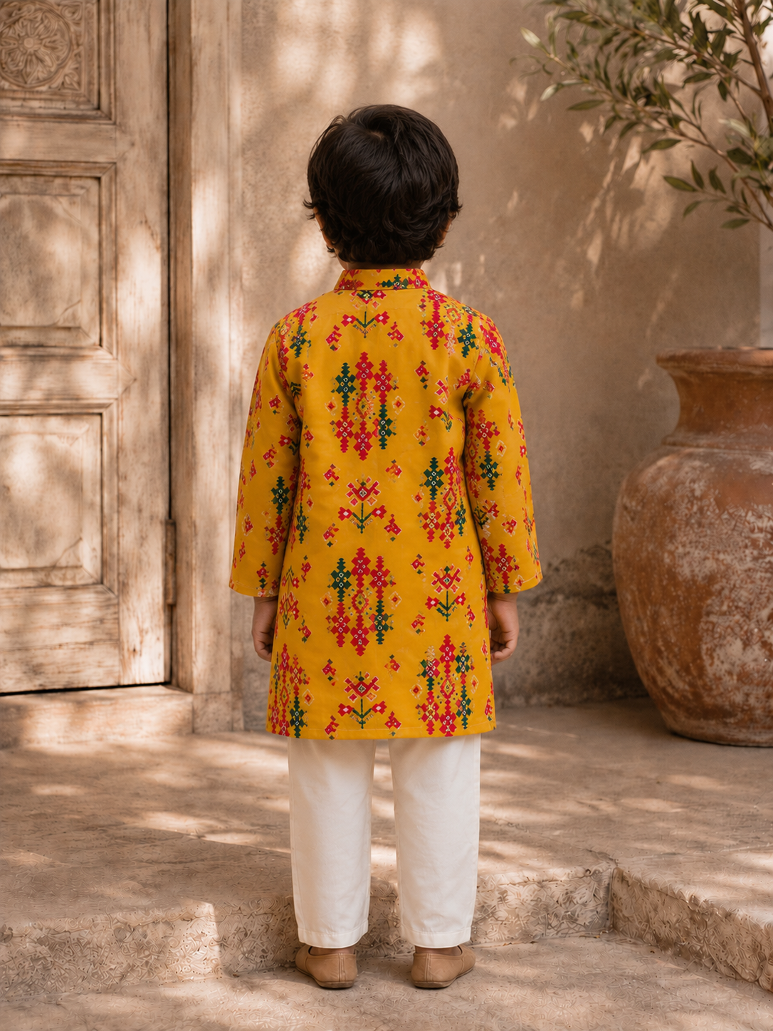 Yellow Patola Kurta Pyjama