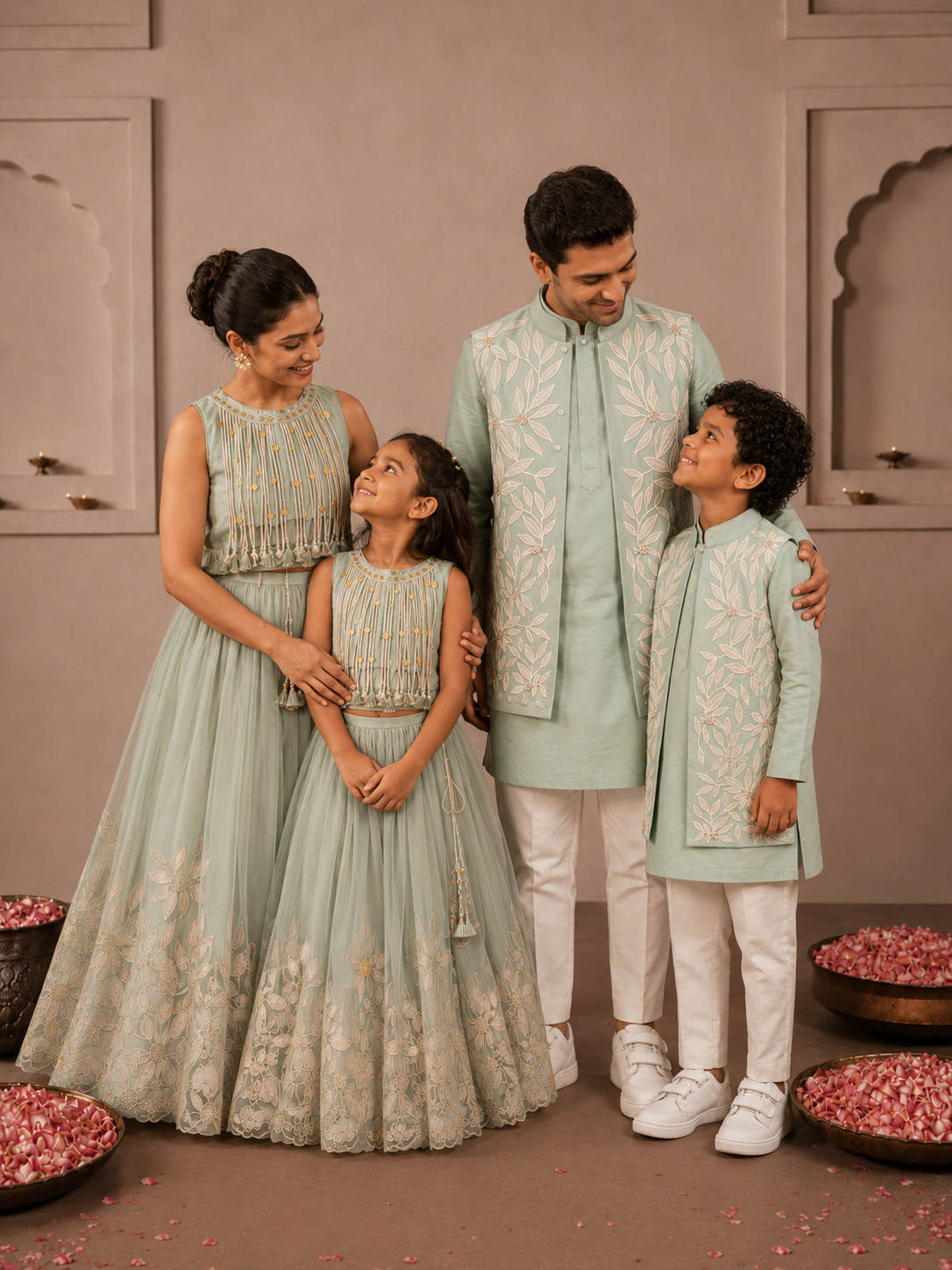 Mint Tassels Appliqué Lehenga