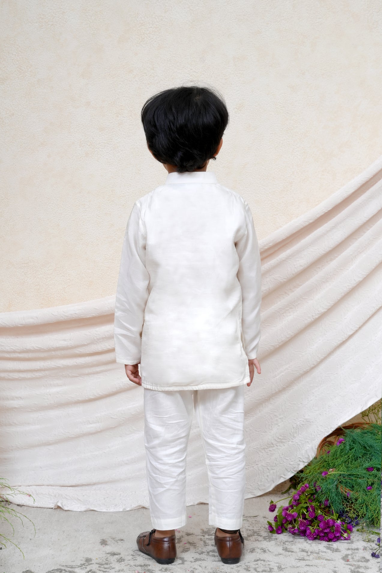 Off White mirror Embroidered Kurta and Pant