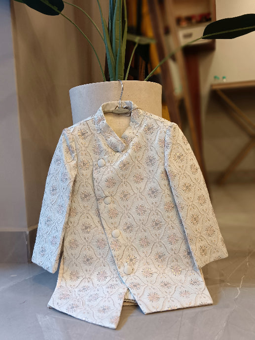 Asymetric Blue Sherwani for 3,5,7 Years Old