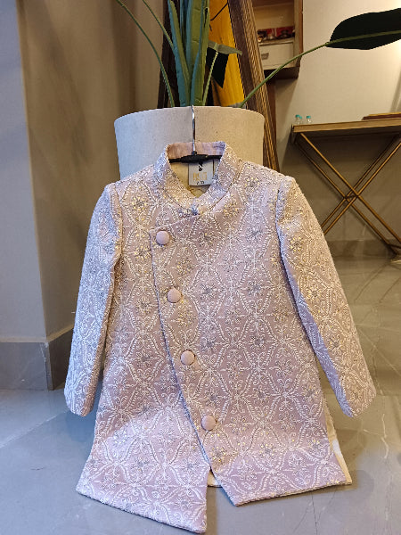 Asymetric Pink Sherwani for 7 and 8 Years Old