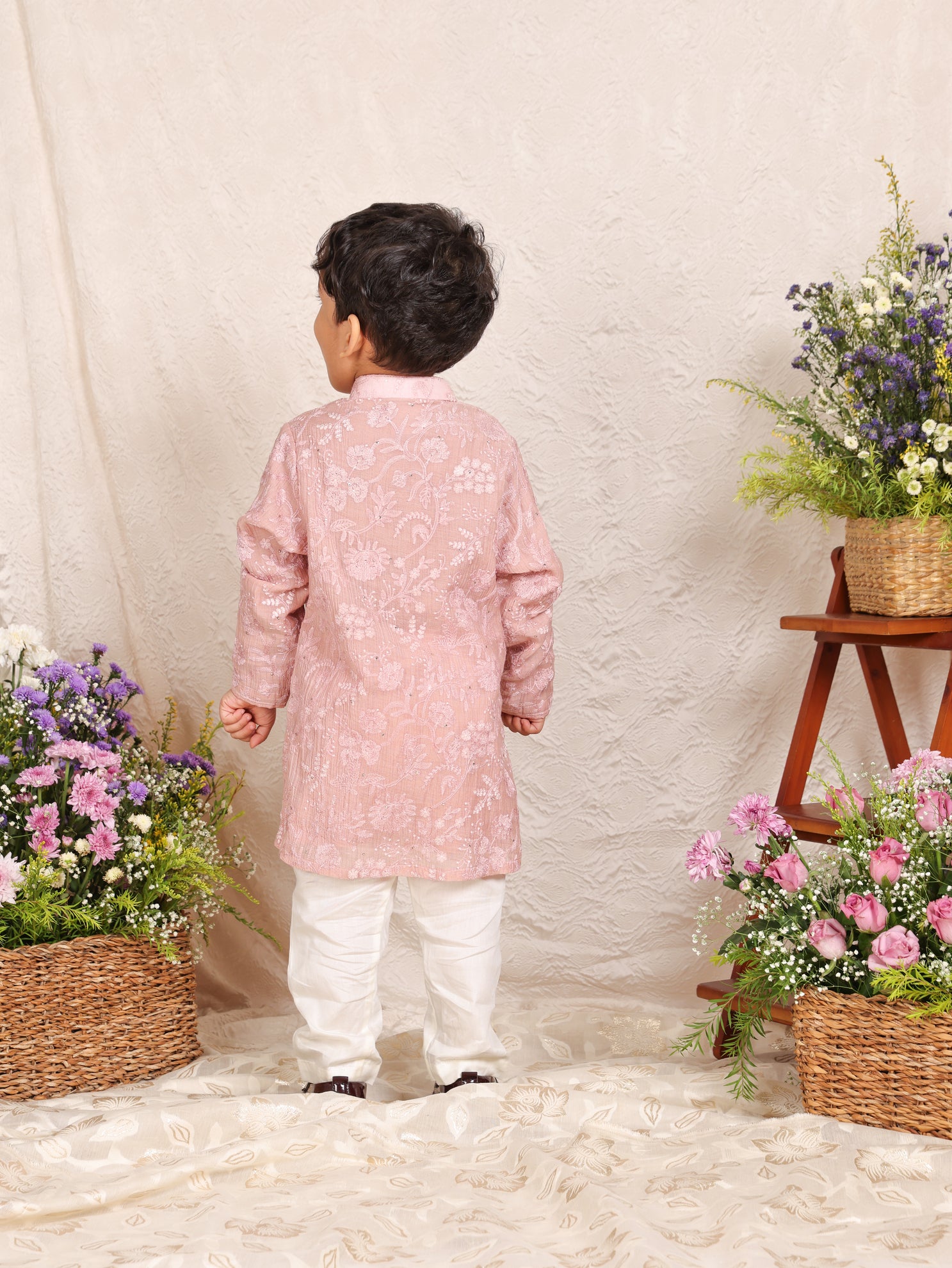 Dust Pink Lakhnavi Kurta and Pant