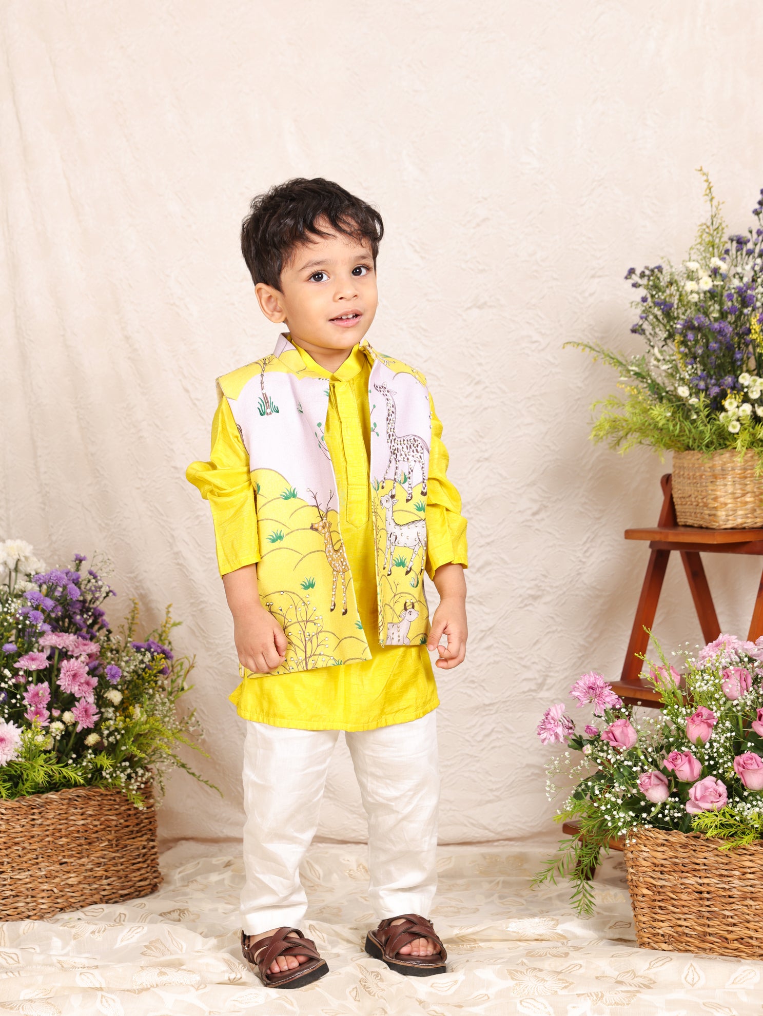 Deer Jacket Kurta And Pyjama