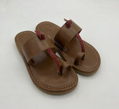 Tan and Maroon Boys Slippers