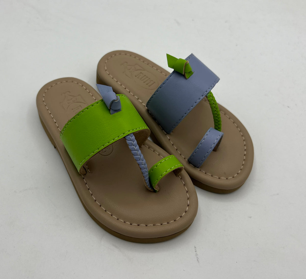 Green and Blue Designing Boys Slippers