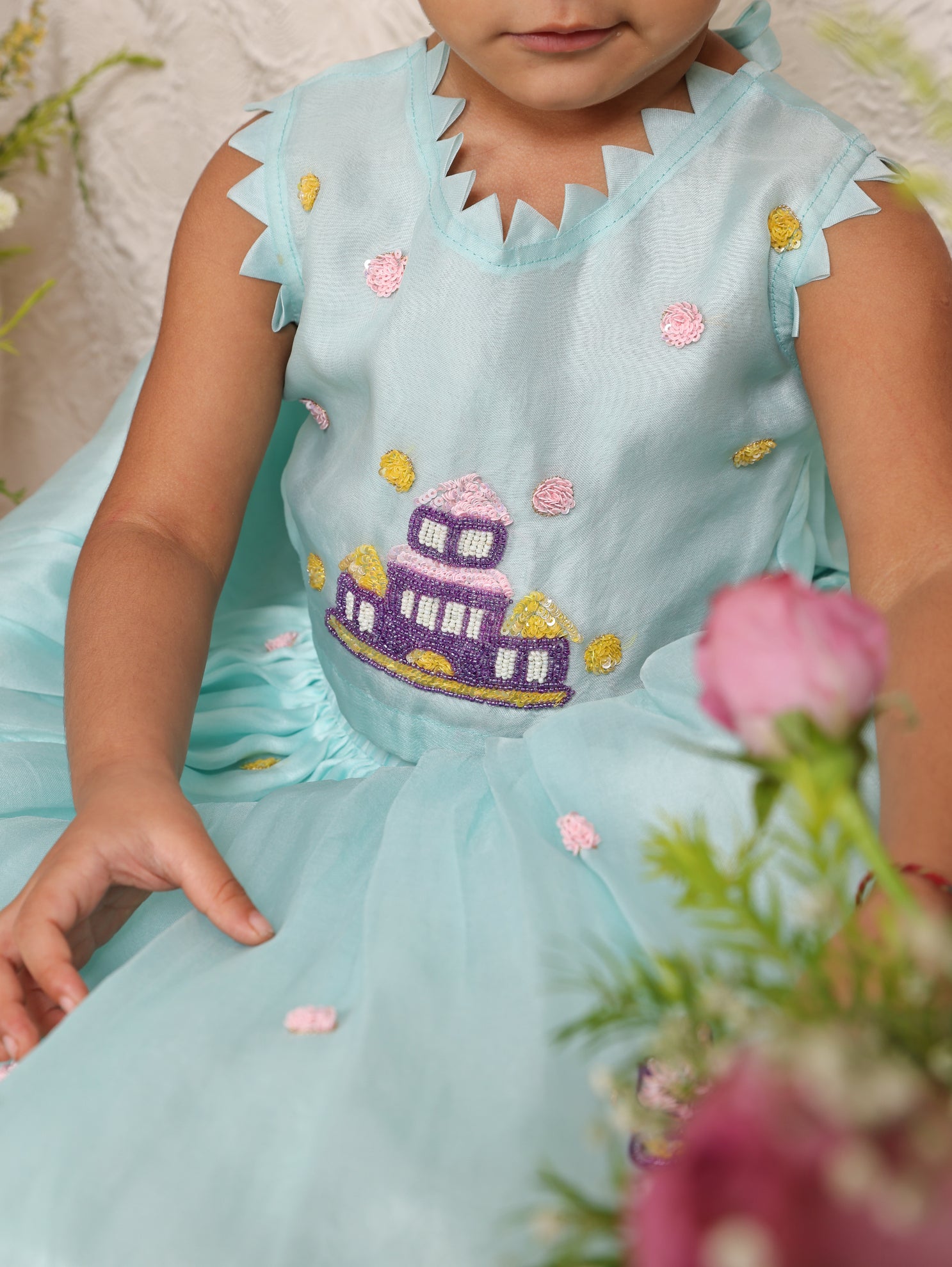 Mint Princess Ghagara Blouse