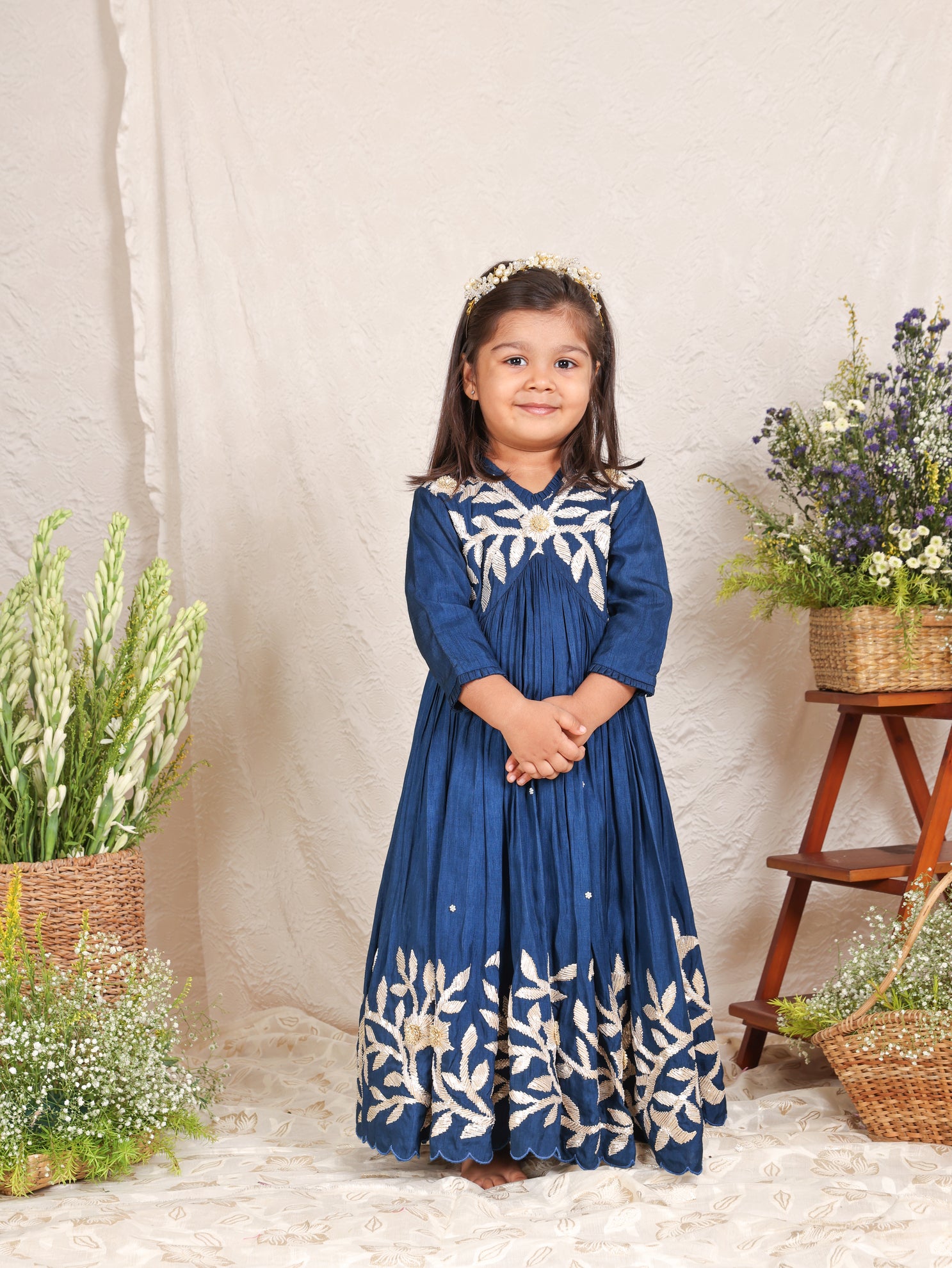 Blue Gota Embroidery Anarkali Dress