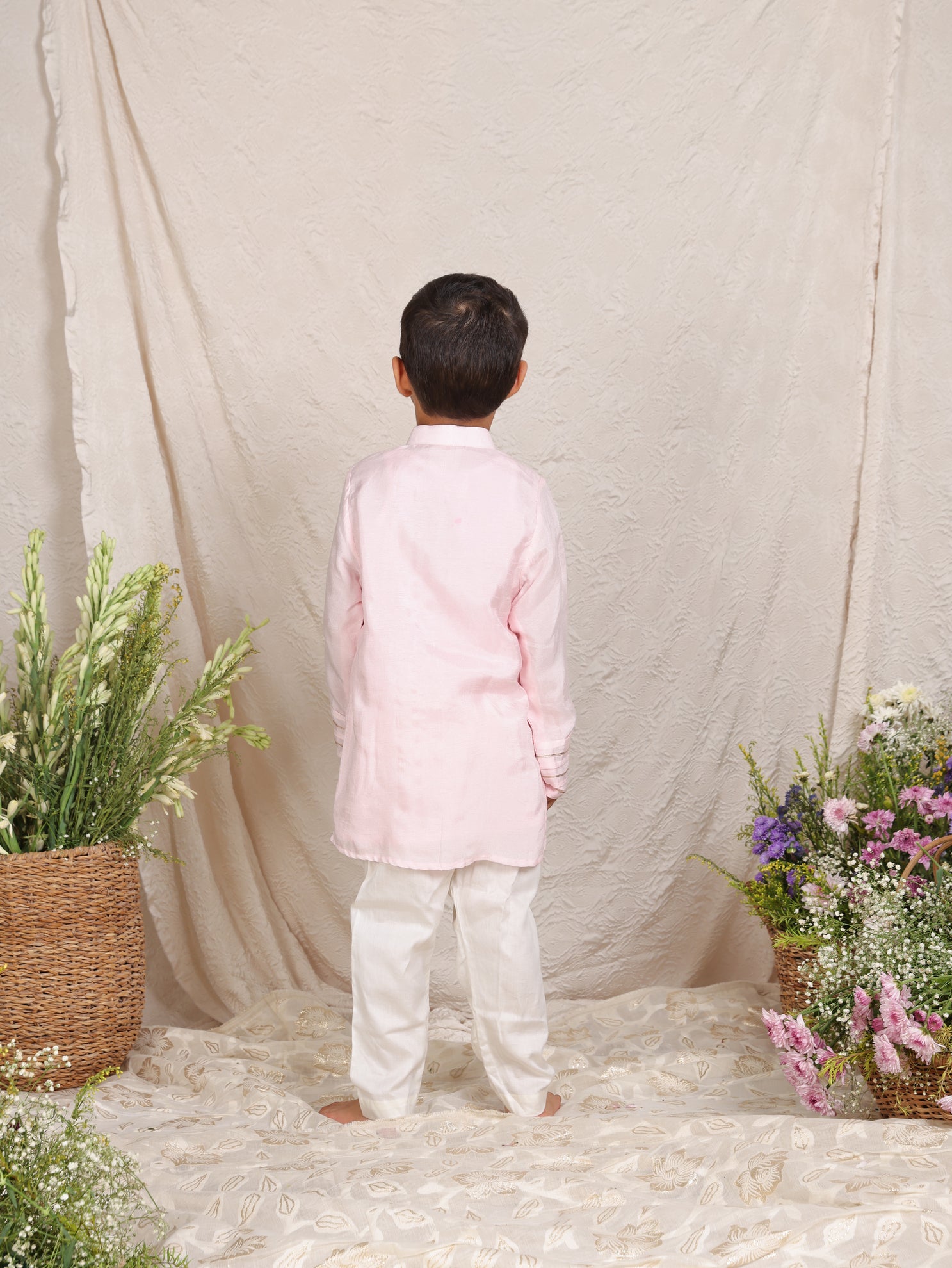 Pink Pintuck Kurta Pajama Set