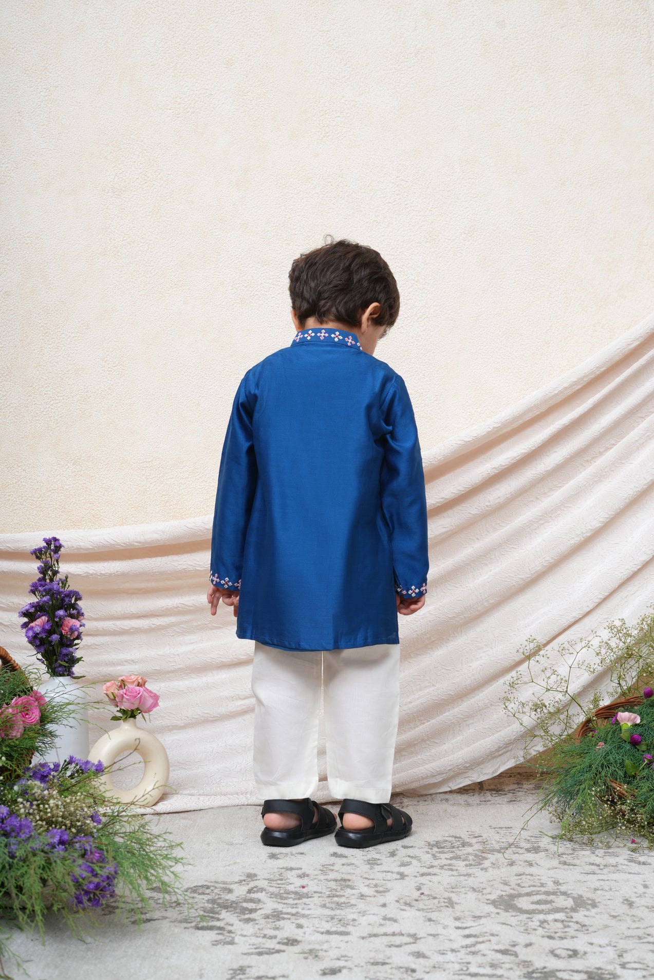 Royal Blue Thread Work Kurta and Pant