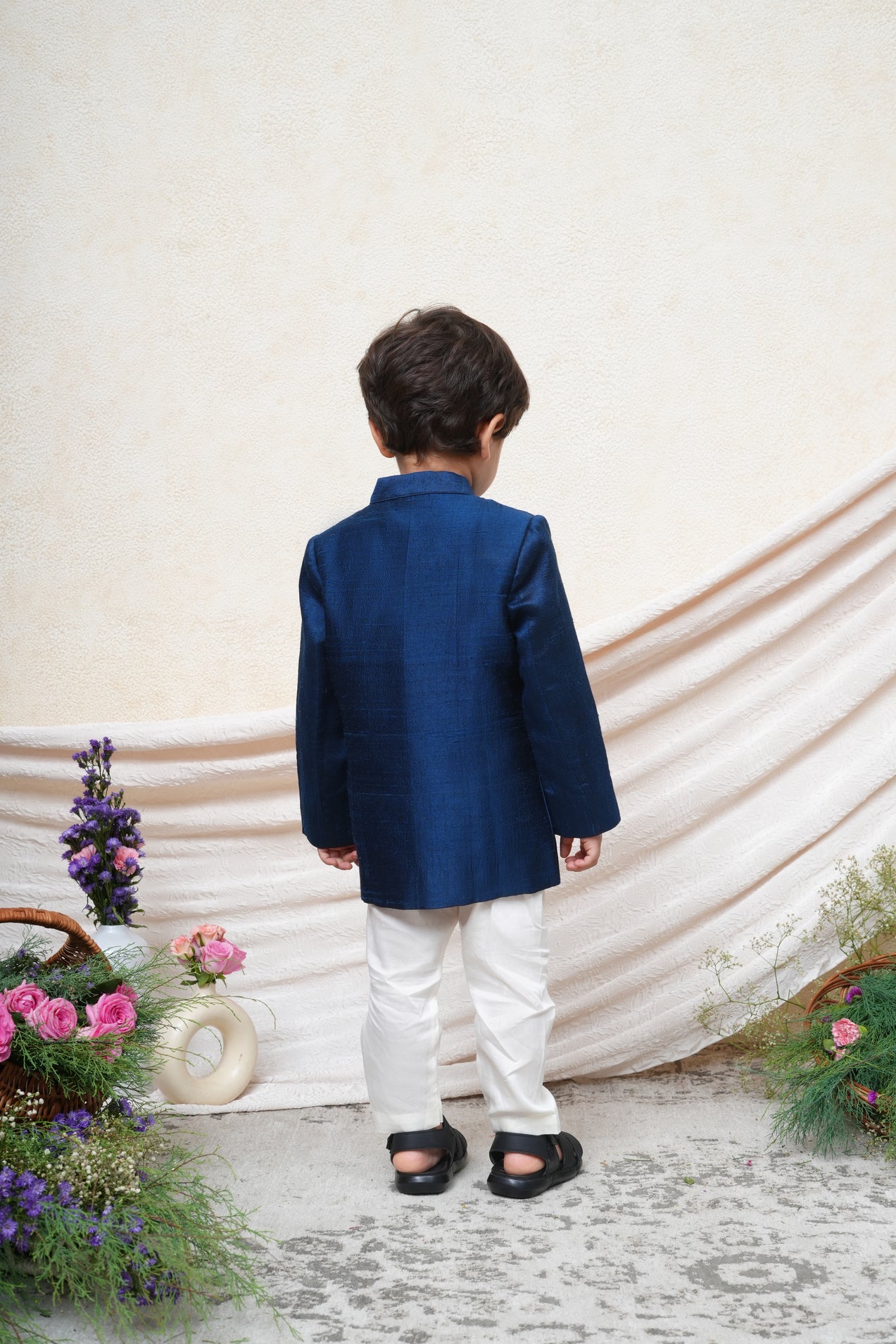 Blue Thread Work Sherwani Set