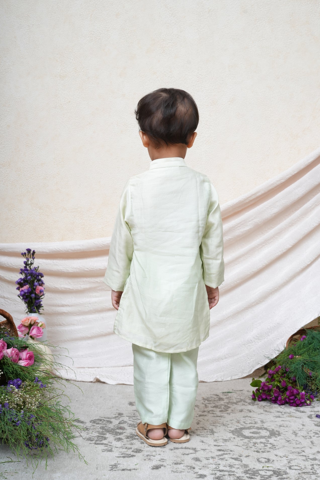 Mint And Lime Green Applique Kurta and Pant