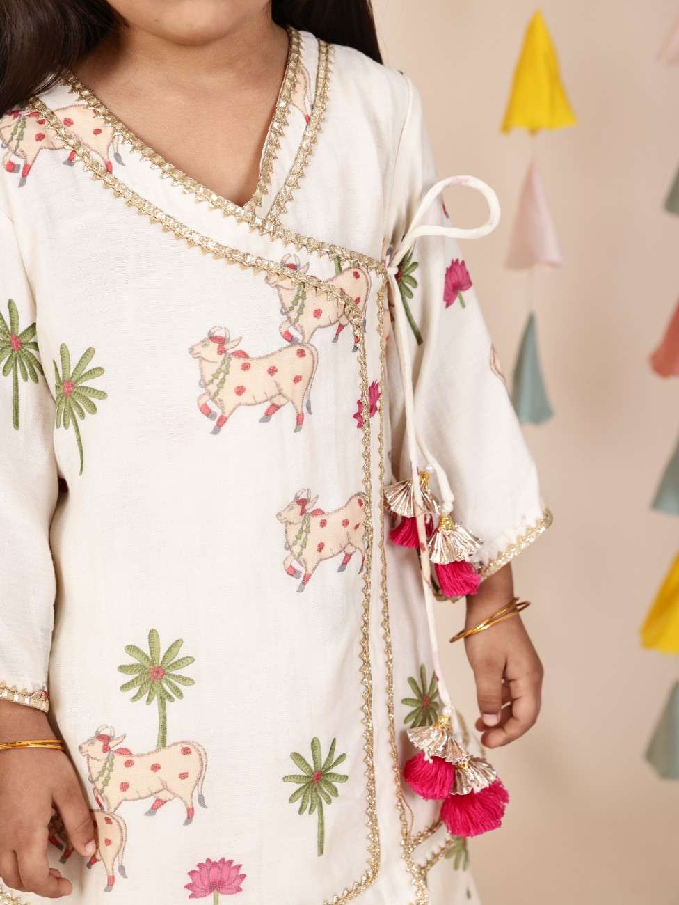 Angarkha Style Printed Ethnic Kurti And Palazzo