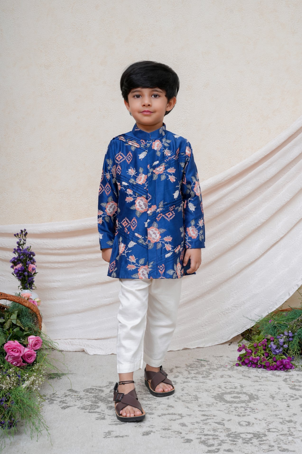 Royal Blue Crosstitch Kurta and Pant