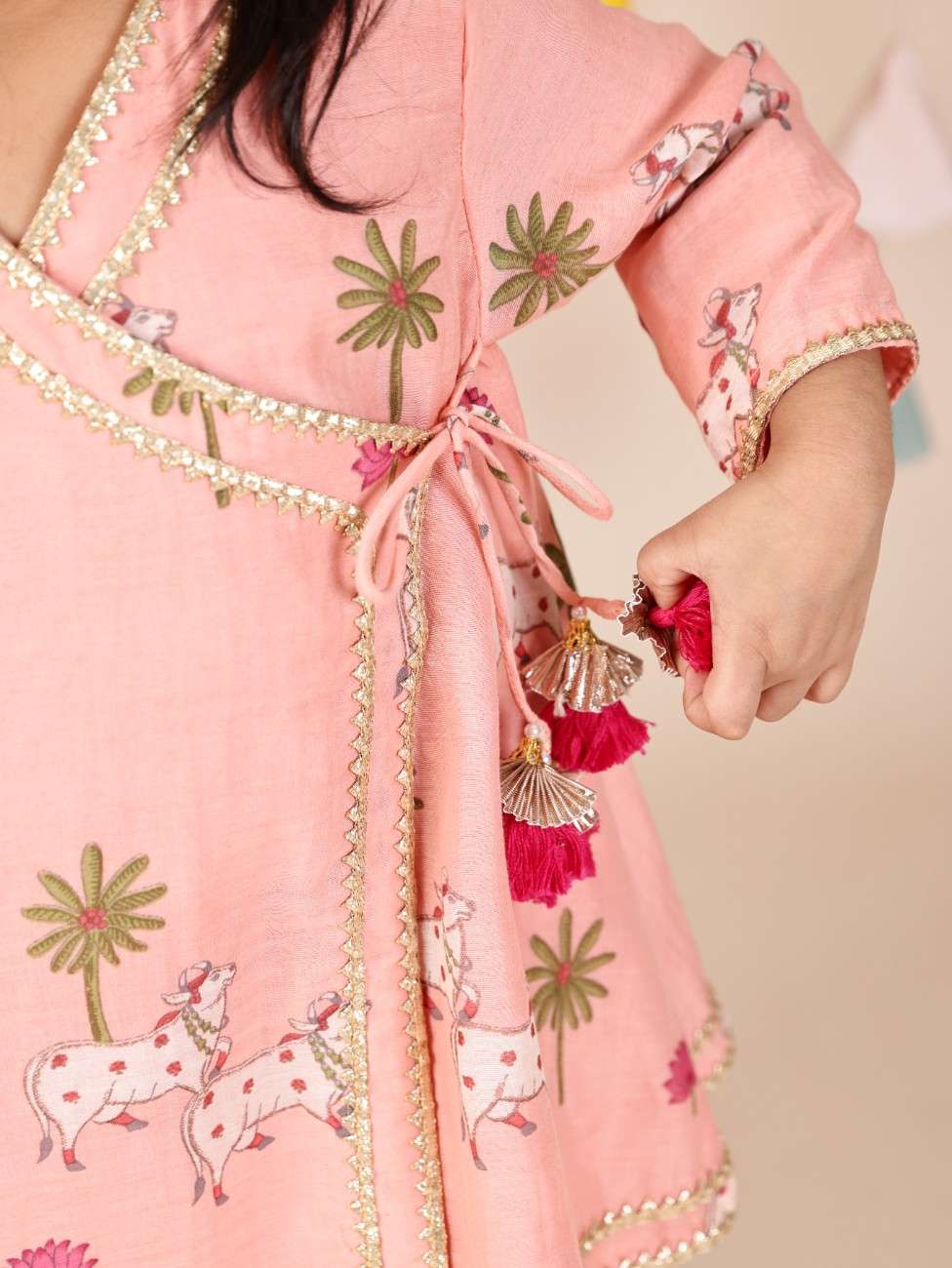 Angarkha Style Printed Ethnic Kurti And Palazzo