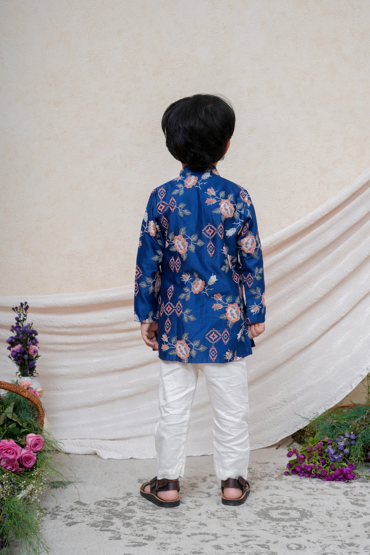 Royal Blue Crosstitch Kurta and Pant