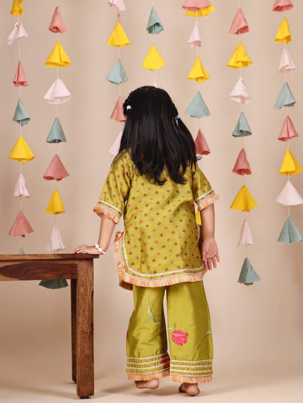 Fringed Printed Kurti And Pant