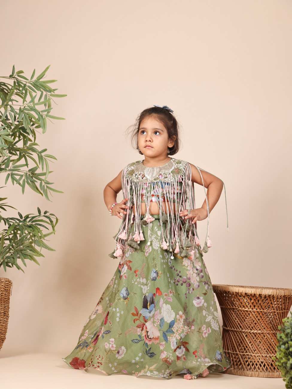 Pista Green Ghagara Set