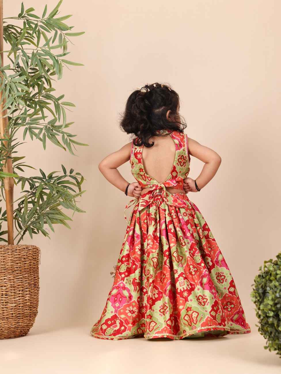 Green New Patola Ghagara and Blouse