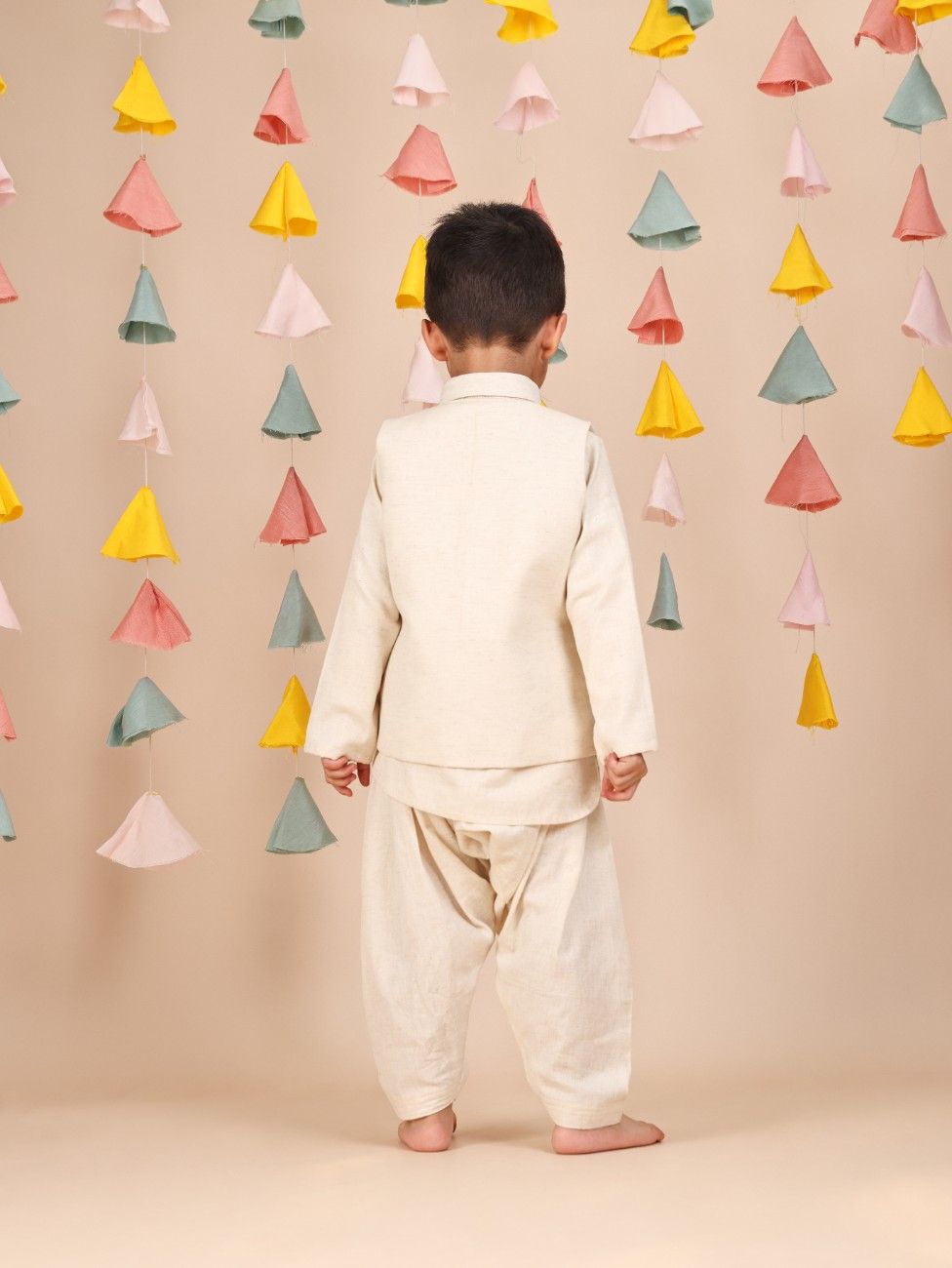 Ethnic Kurta With Thread-Embroidered Open Jacket And Patiala