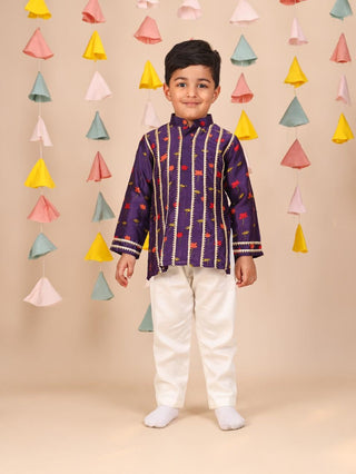 Purple Lotus Kurta Set (Boys) - RTS