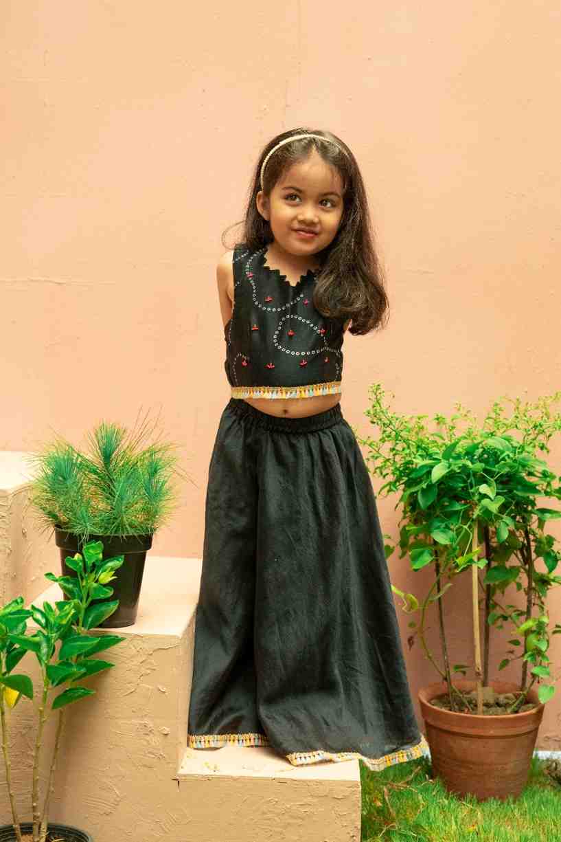 Black Top and Flare Pant