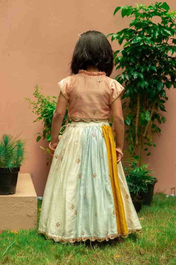 Peach Kali Gota Ghaghra