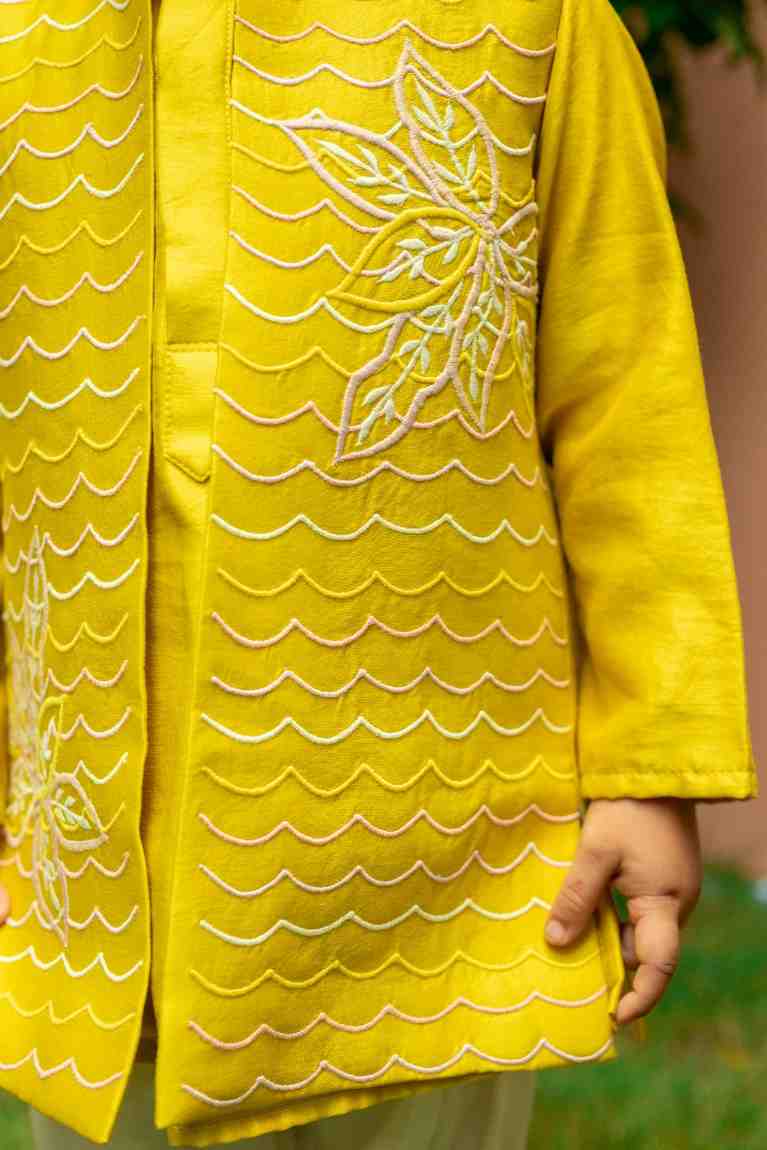 Yellow Kurta Jacket Set