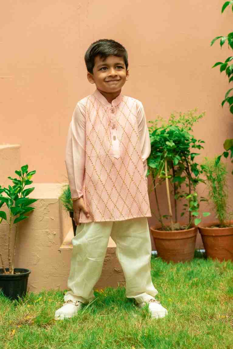 Pink Pintuck Kurta Set