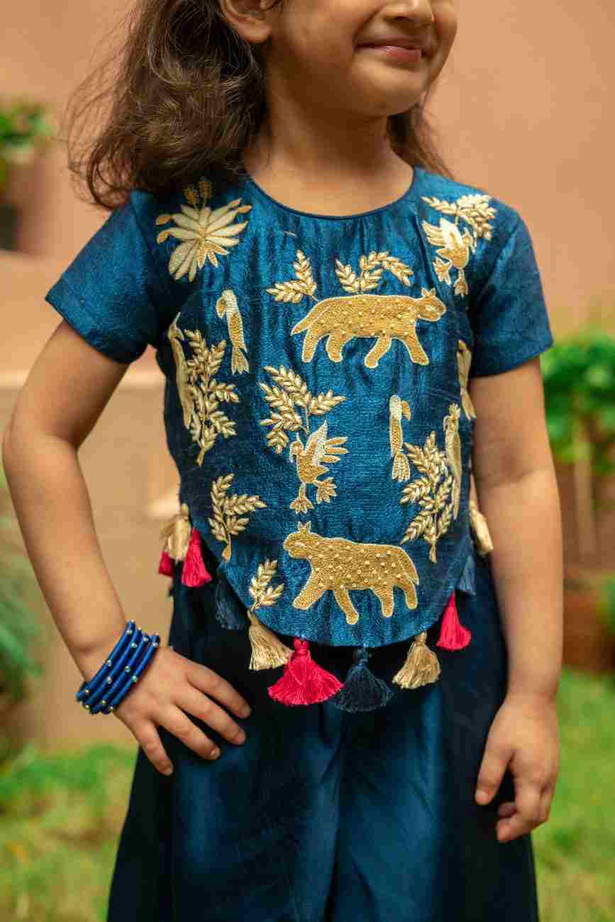 Blue Top and Flare Pant