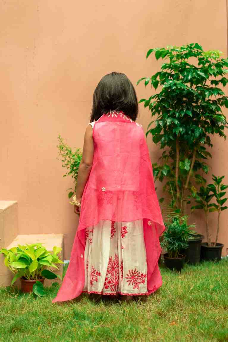 White and Pink Cape Set