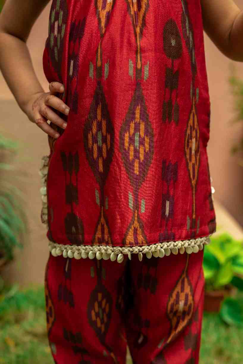 Red Printed Kurta Pant