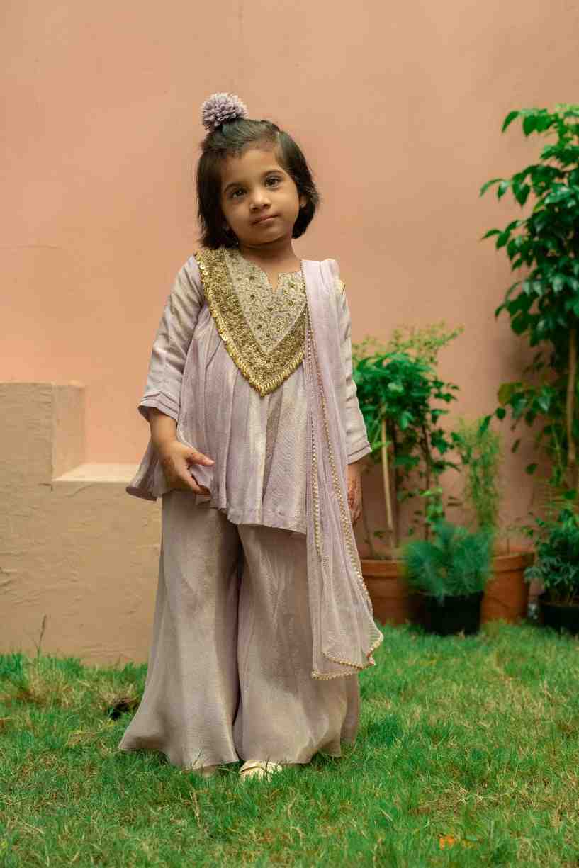 Lavender Kurta and Flare Pant