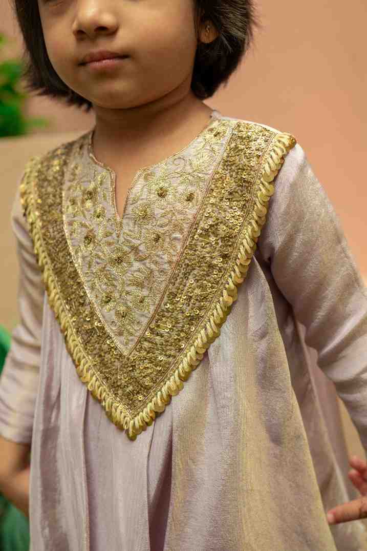 Lavender Kurta and Flare Pant