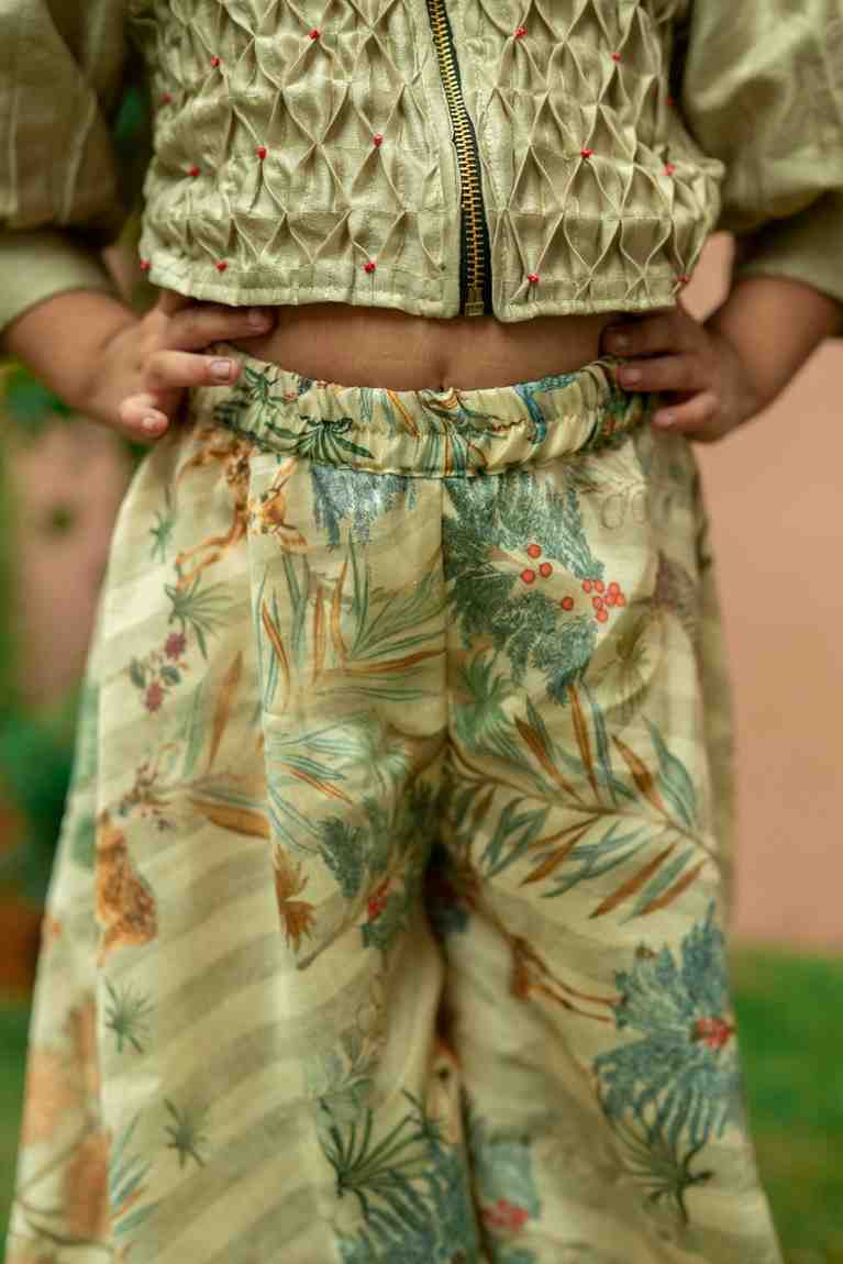 Pista Green Top and Flare Pant