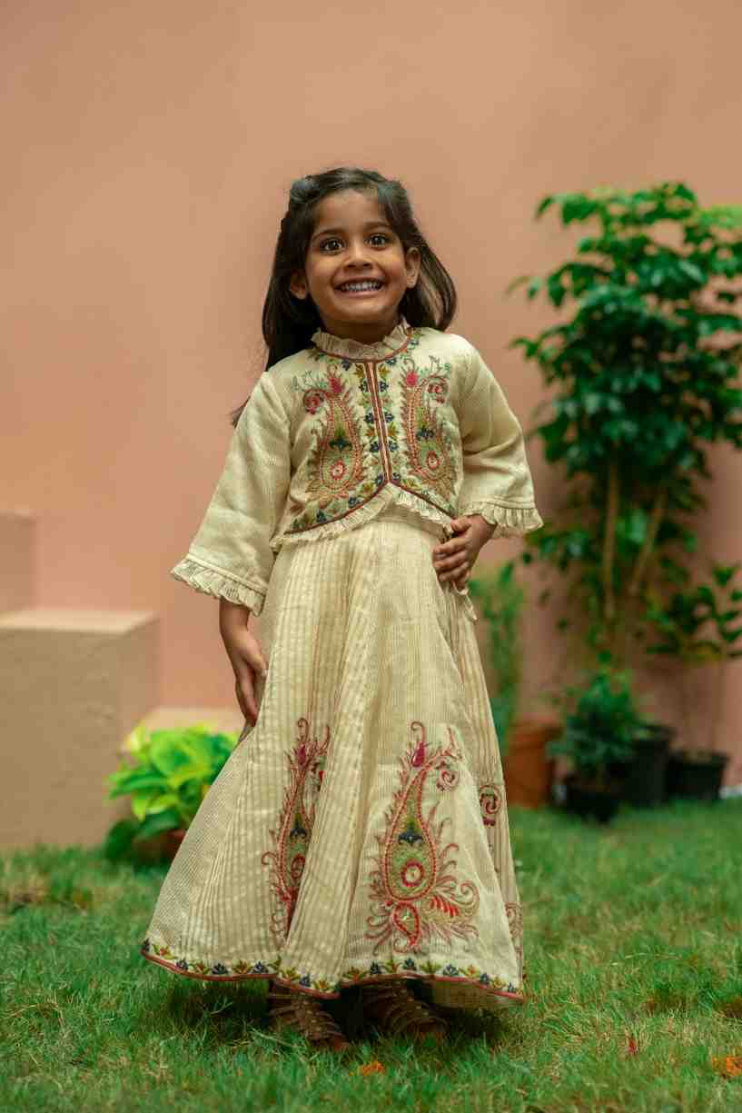Off White Ghaghra Blouse