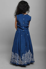 ROYAL BLUE GHAGHRA WITH BEAUTIFUL CORD EMBROIDERY - P&S Company