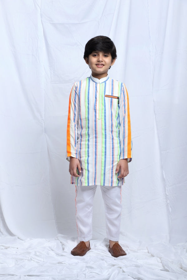 SMART COTTON ZIPPER DETAILED KURTA PAJAMA - P&S Company