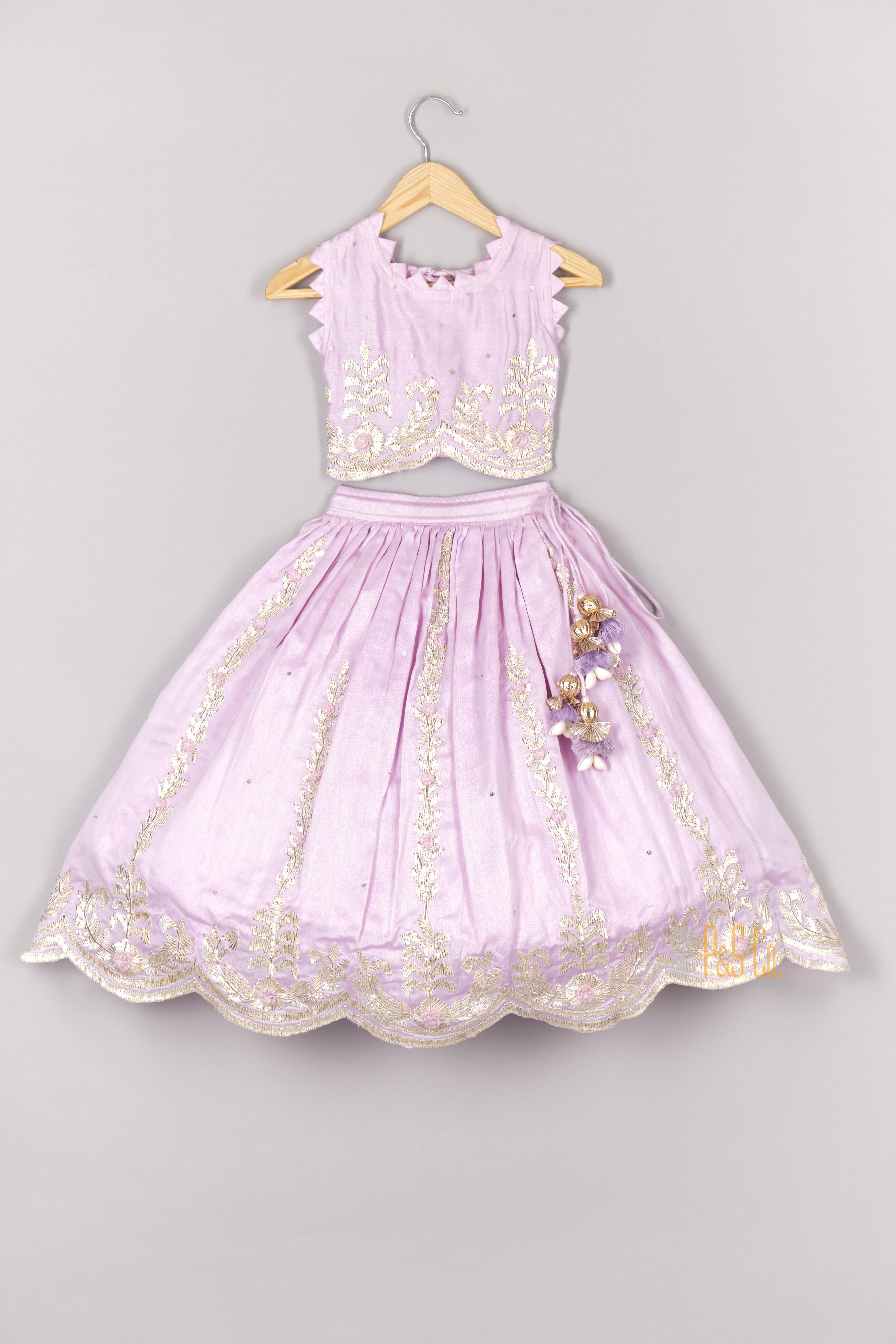 Gota Embroidered Lavender Ghagara Blouse