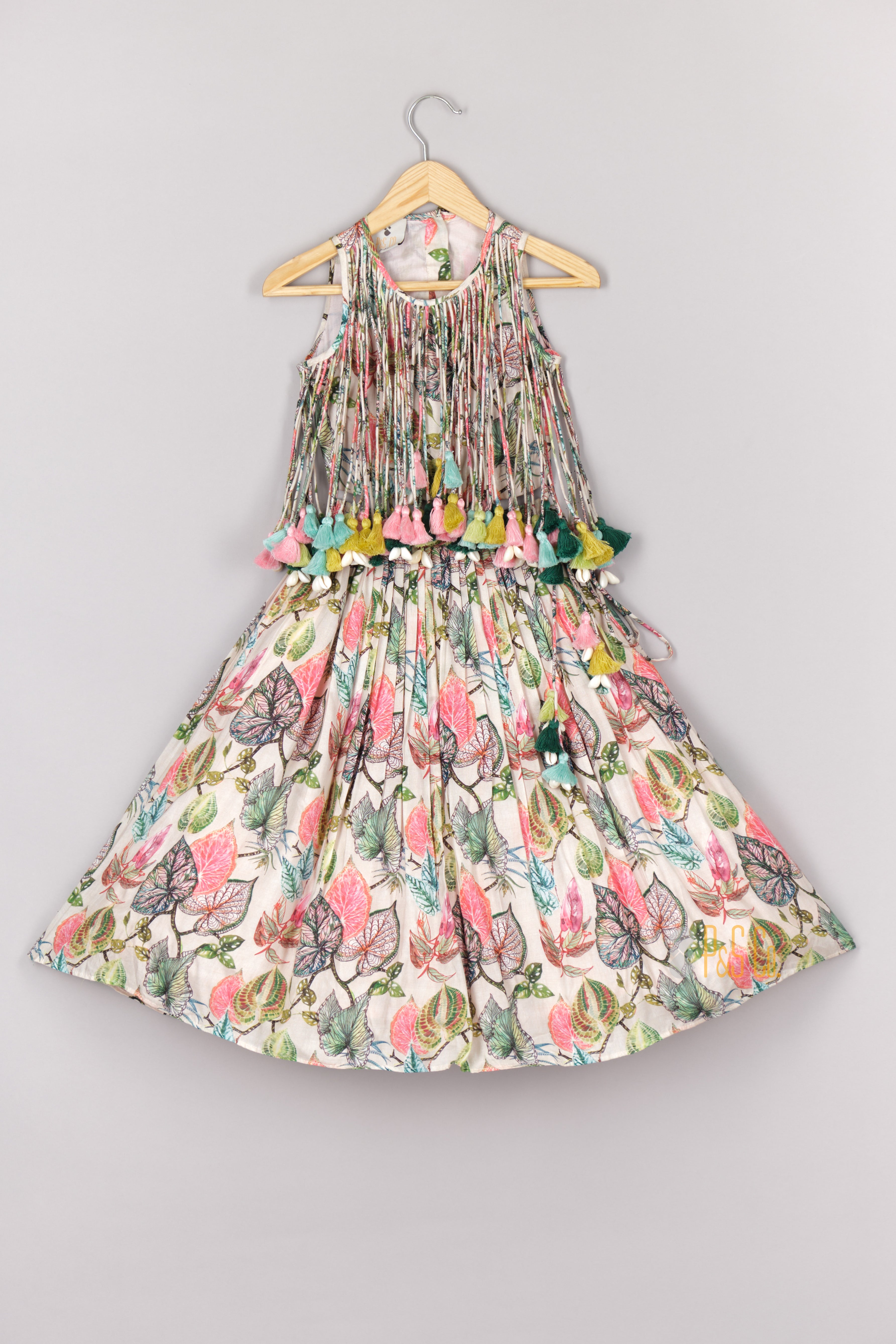 Floral Printed Heavy Lacchi Blouse and Ghagara