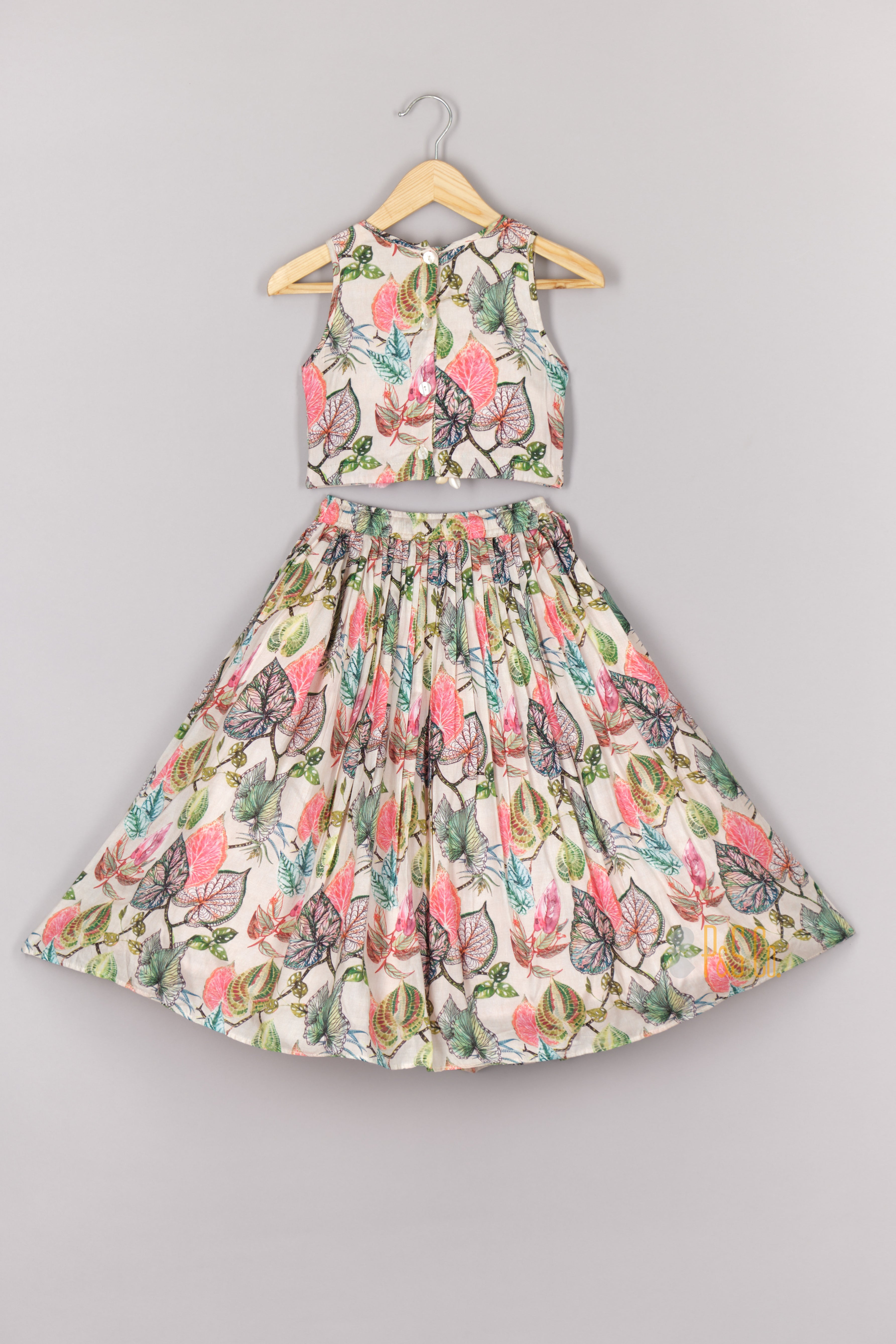 Floral Printed Heavy Lacchi Blouse and Ghagara